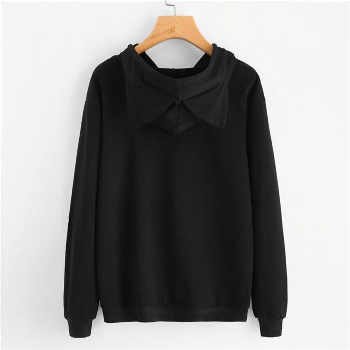 Long Sleeve Sweatshirt Hoodies Women Casual Crop Top