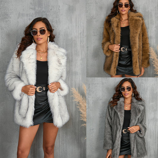 Autumn And Winter Women's Toka Fur Collar Coat